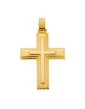 Μενταγιόν Senza επιχρυσωμένο ασήμι 925, σταυρός με σχέδιο - SSE0114GD