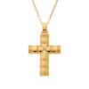 Μενταγιόν Senza επιχρυσωμένο ασήμι 925, σταυρός με σχέδιο - SSE0115GD