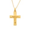 Μενταγιόν Senza επιχρυσωμένο ασήμι 925, σταυρός με τον Εσταυρωμένο - SSE0116GD