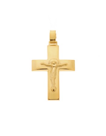 Μενταγιόν Senza επιχρυσωμένο ασήμι 925, σταυρός με τον Εσταυρωμένο - SSE0119GD