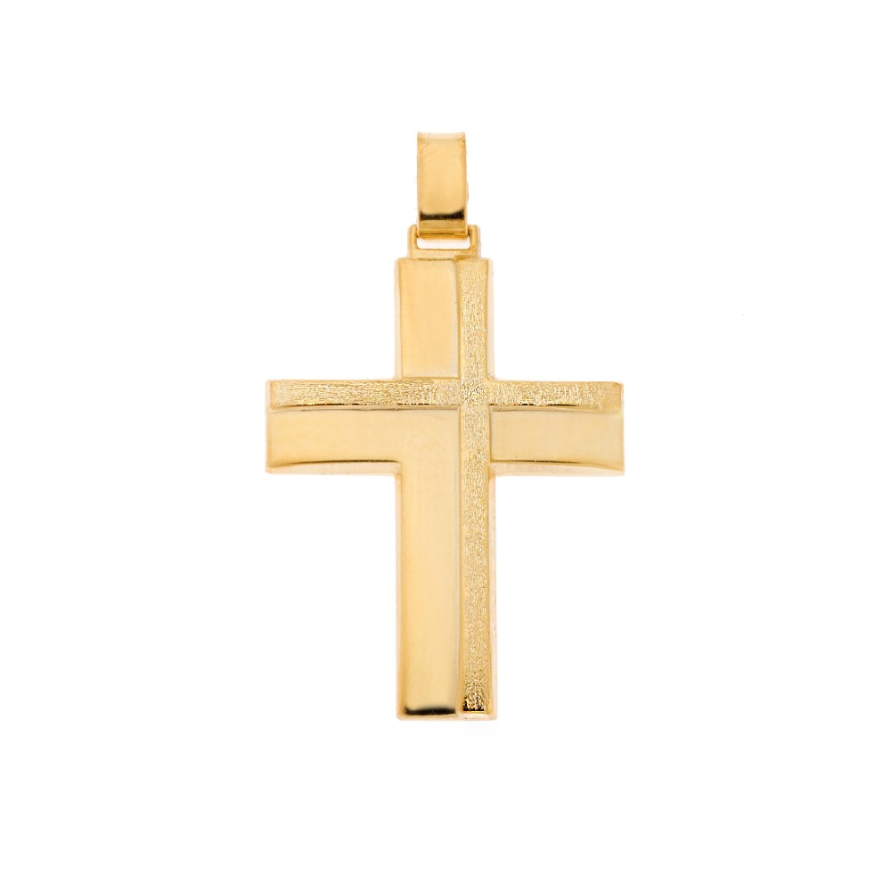 Μενταγιόν Senza επιχρυσωμένο ασήμι 925, σταυρός - SSE0121GD