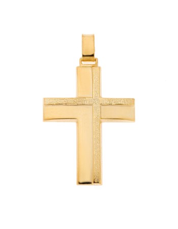 Μενταγιόν Senza επιχρυσωμένο ασήμι 925, σταυρός - SSE0121GD
