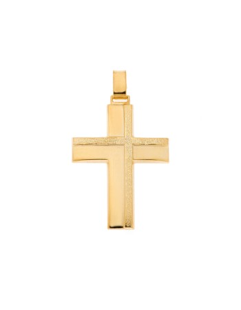 Μενταγιόν Senza επιχρυσωμένο ασήμι 925, σταυρός - SSE0121GD