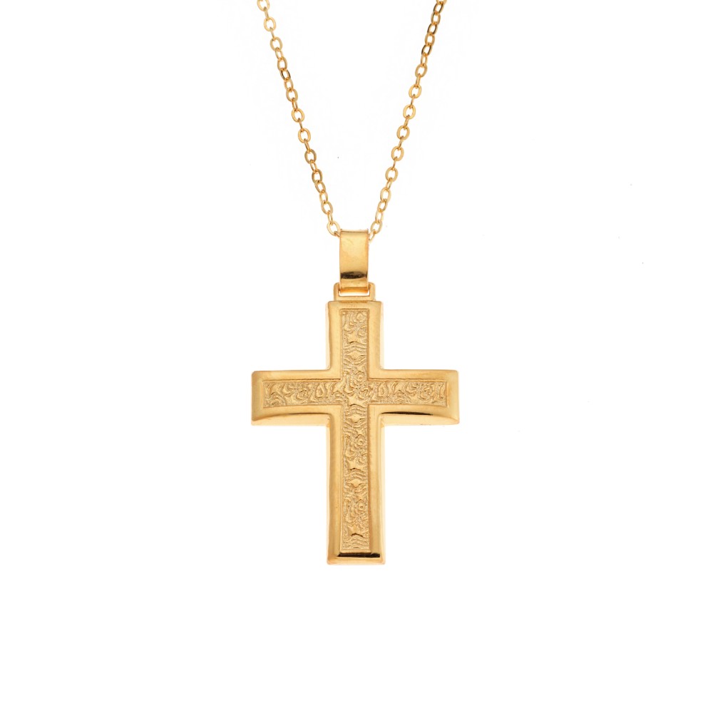 Μενταγιόν Senza επιχρυσωμένο ασήμι 925, σταυρός - SSE0125GD