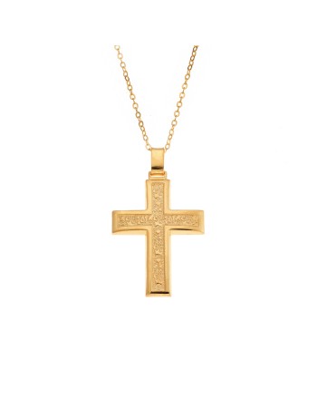 Μενταγιόν Senza επιχρυσωμένο ασήμι 925, σταυρός - SSE0125GD
