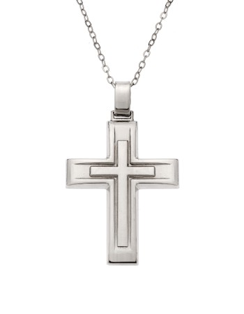 Μενταγιόν Senza ασήμι 925, σταυρός με σχέδιο - SSE0131SR