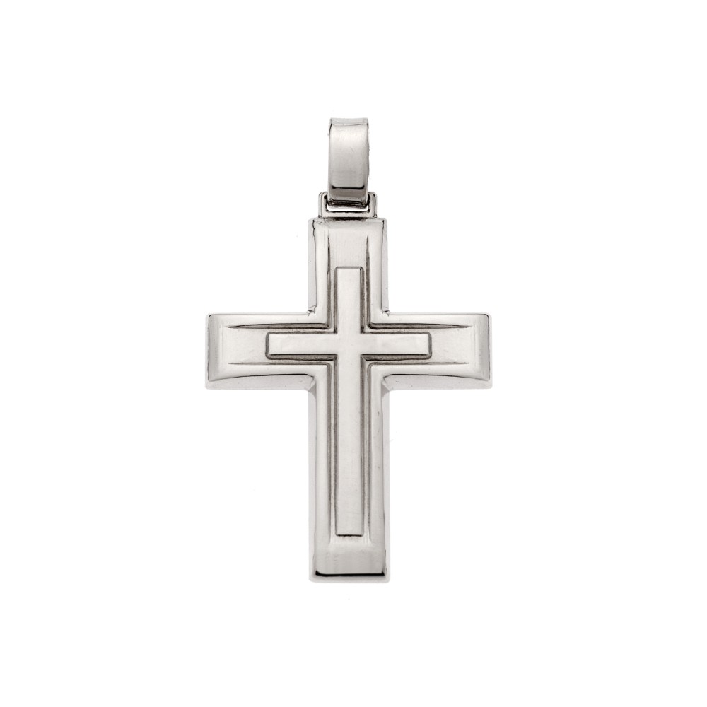 Μενταγιόν Senza ασήμι 925, σταυρός με σχέδιο - SSE0131SR