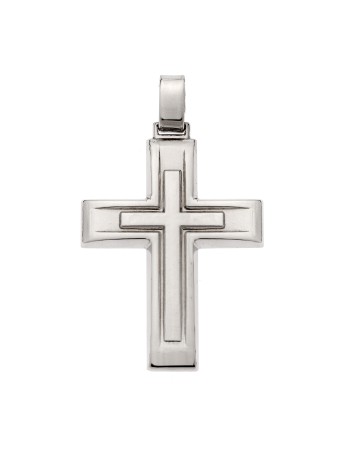 Μενταγιόν Senza ασήμι 925, σταυρός με σχέδιο - SSE0131SR