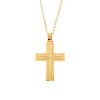 Μενταγιόν Senza επιχρυσωμένο ασήμι 925, σταυρός με σχέδιο - SSE0132GD