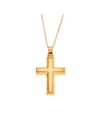 Μενταγιόν Senza επιχρυσωμένο ασήμι 925, σταυρός - SSE0134GD