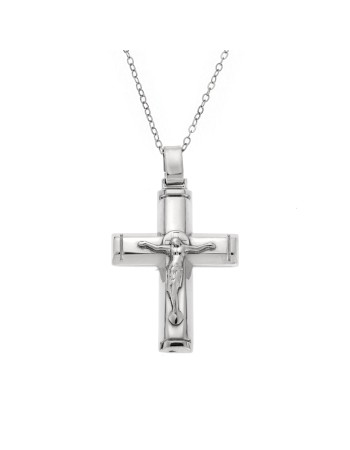 Μενταγιόν Senza ασήμι 925, σταυρός με τον Εσταυρωμένο - SSE0136SR