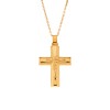 Μενταγιόν Senza επιχρυσωμένο ασήμι 925, σταυρός με τον Εσταυρωμένο - SSE0137GD