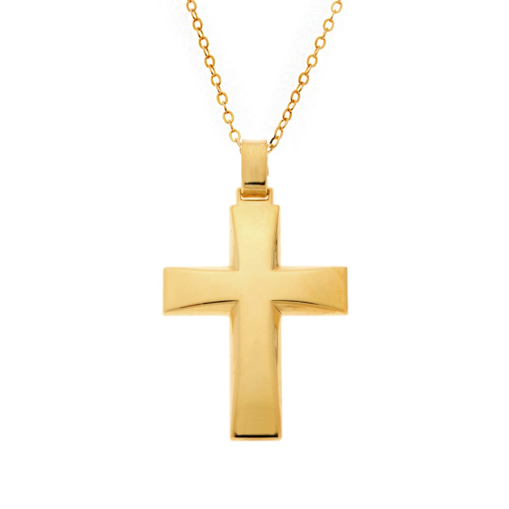 Μενταγιόν Senza επιχρυσωμένο ασήμι 925, σταυρός - SSE0145GD