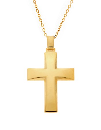 Μενταγιόν Senza επιχρυσωμένο ασήμι 925, σταυρός - SSE0145GD