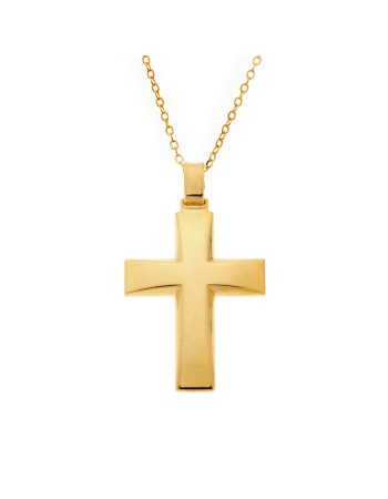 Μενταγιόν Senza επιχρυσωμένο ασήμι 925, σταυρός - SSE0145GD