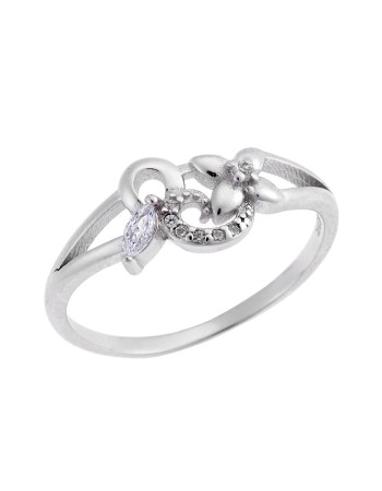 Δαχτυλίδι SΕΝΖΑ ασήμι 925 με λευκά ζιργκόν - SSR1648