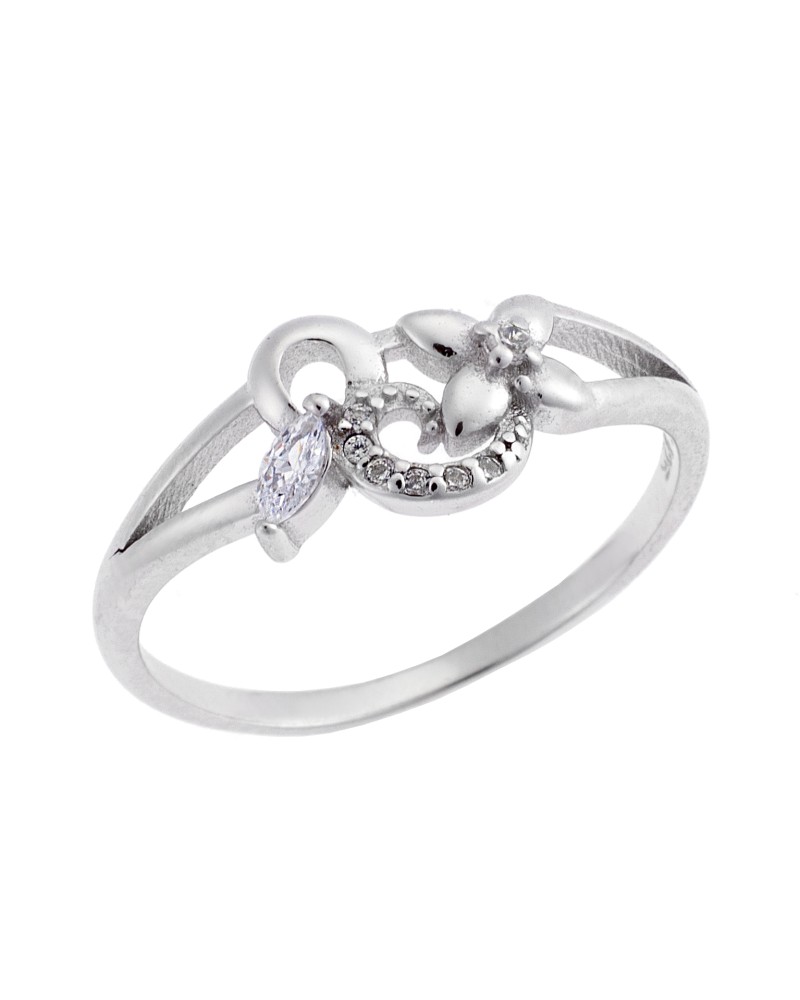 Δαχτυλίδι SΕΝΖΑ ασήμι 925 με λευκά ζιργκόν - SSR1648