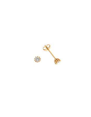 Σκουλαρίκια Senza ασήμι 925, με λευκό ζιργκόν 0.5 cm - SSR1656-2GD