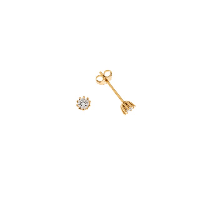 Σκουλαρίκια Senza ασήμι 925, με λευκό ζιργκόν 0.5 cm - SSR1656-2GD