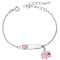 Βραχιόλι παιδικό SENZA ασήμι 925, καρδιά και προβατάκι με ροζ σμάλτο - SSR1861BR