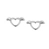 Σκουλαρίκια SENZΑ ασήμι 925 , καρδιά με φτερά - SSR2204