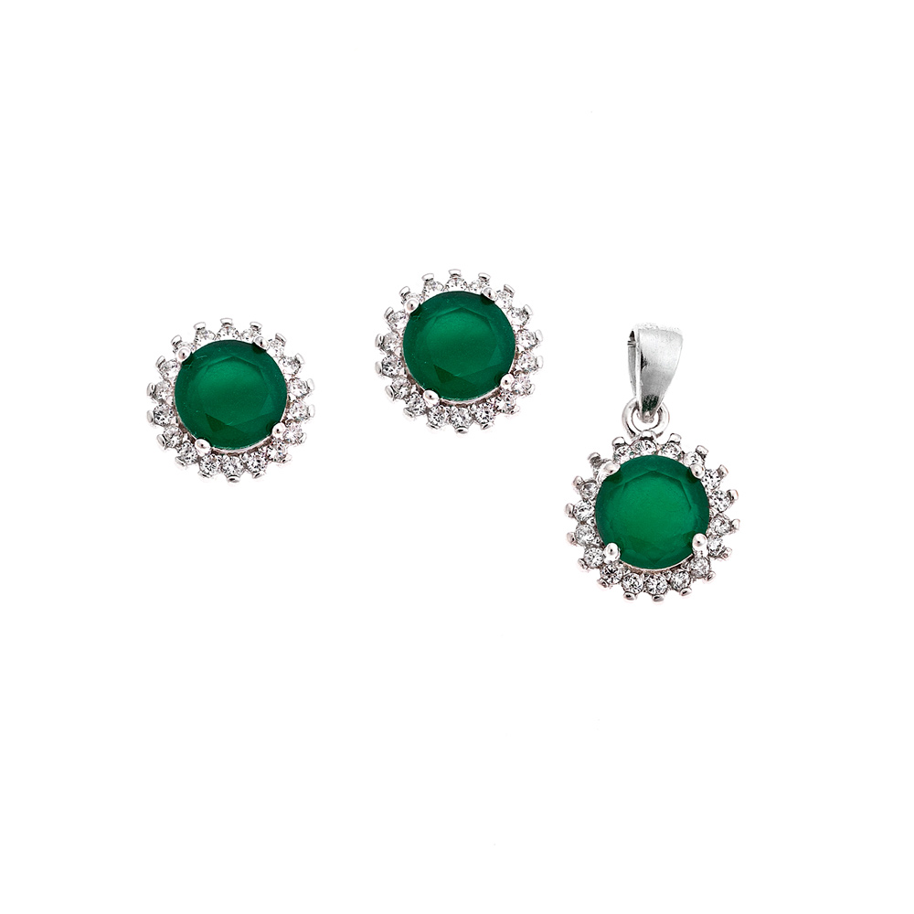 Σετ Μενταγιόν Σκουλαρίκια Γυναικείο SΕΝΖΑ Silver - SSR2216-1