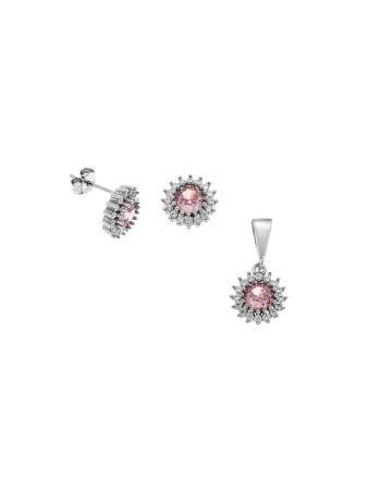 Σετ Μενταγιόν Σκουλαρίκια Γυναικείο SΕΝΖΑ Silver - SSR2216-12