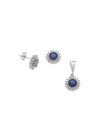 Σετ Μενταγιόν Σκουλαρίκια Γυναικείο SΕΝΖΑ Silver - SSR2216-5