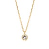 Κολιέ SENZA κίτρινο επιχρυσωμένο ασήμι 925, μονόπετρο με λευκό ζιργκόν - SSR2241GD