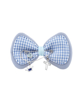 Παραμάνα SENZA ασήμι 925, ματάκι, σταυρός και κορώνα με μπλε σμάλτο - SSR2300SW