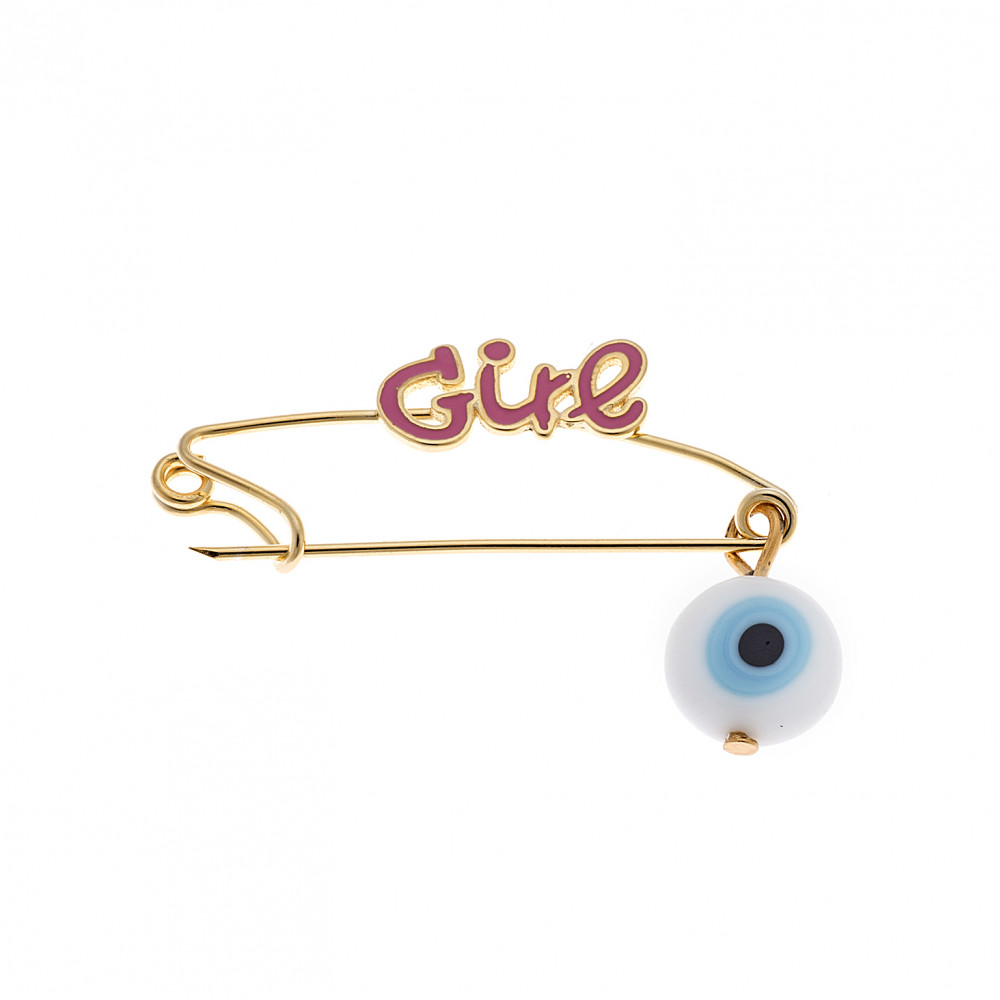 Παραμάνα SENZA κίτρινο επιχρυσωμένο ασήμι 925, Girl και Μάτι - SSR2301GDG