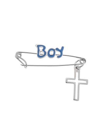 Παραμάνα SENZA ασήμι 925, Boy και σταυρός - SSR2301SB