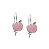 Σκουλαρίκια Senza Silver 925, κρικάκια με ροζ μηλαράκι - SSR2350