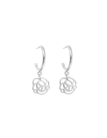 Σκουλαρίκια Κρίκοι Senza ασήμι 925, λουλούδι - SSR2388SRKR