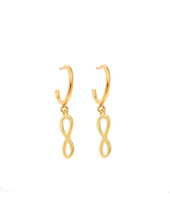 Σκουλαρίκια Κρίκοι Senza επιχρυσωμένο ασήμι 925, άπειρο - SSR2391GDKR