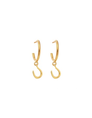 Σκουλαρίκια Κρίκοι Senza επιχρυσωμένο ασήμι 925, πέταλο - SSR2396GDKR