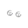 Σκουλαρίκια Γυναικεία SENZA ασήμι 925, φεγγάρι με λευκά ζιργκόν - SSR2646SR