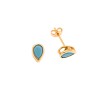 Σκουλαρίκια SENZA επιχρυσωμένο ασήμι 925, δάκρυ με τυρκουάζ ζιργκόν - SSR2773-3GD