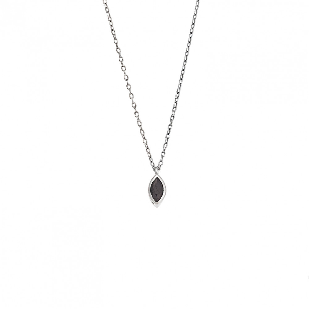 Σκουλαρίκια SENZA ασήμι 925, καρδιά με μαύρο ζιργκόν - SSR2774-2SR