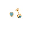Σκουλαρίκια SENZA επιχρυσωμένο ασήμι 925, καρδιά με τυρκουάζ ζιργκόν - SSR2775-3GD