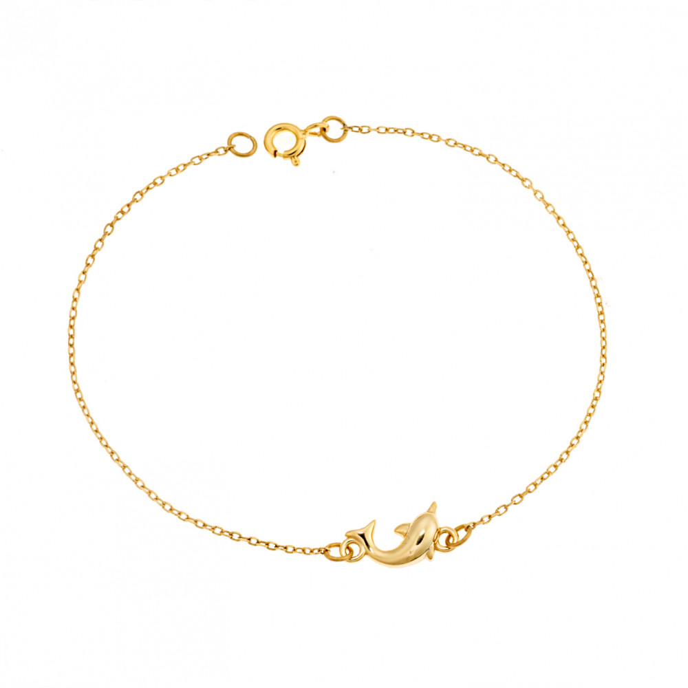 Βραχιόλι Senza Silver 925 Gold Plated, δελφίνι - SSR2786GD
