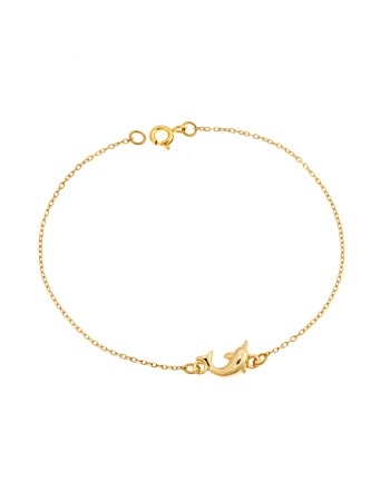 Βραχιόλι Senza Silver 925 Gold Plated, δελφίνι - SSR2786GD