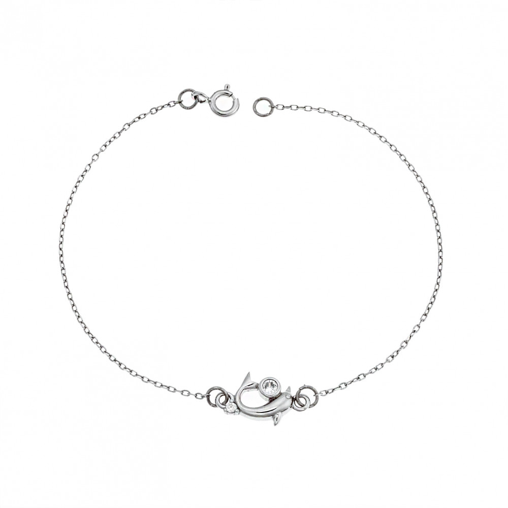 Βραχιόλι Senza Silver 925, δελφίνι με ζιργκόν - SSR2790SR