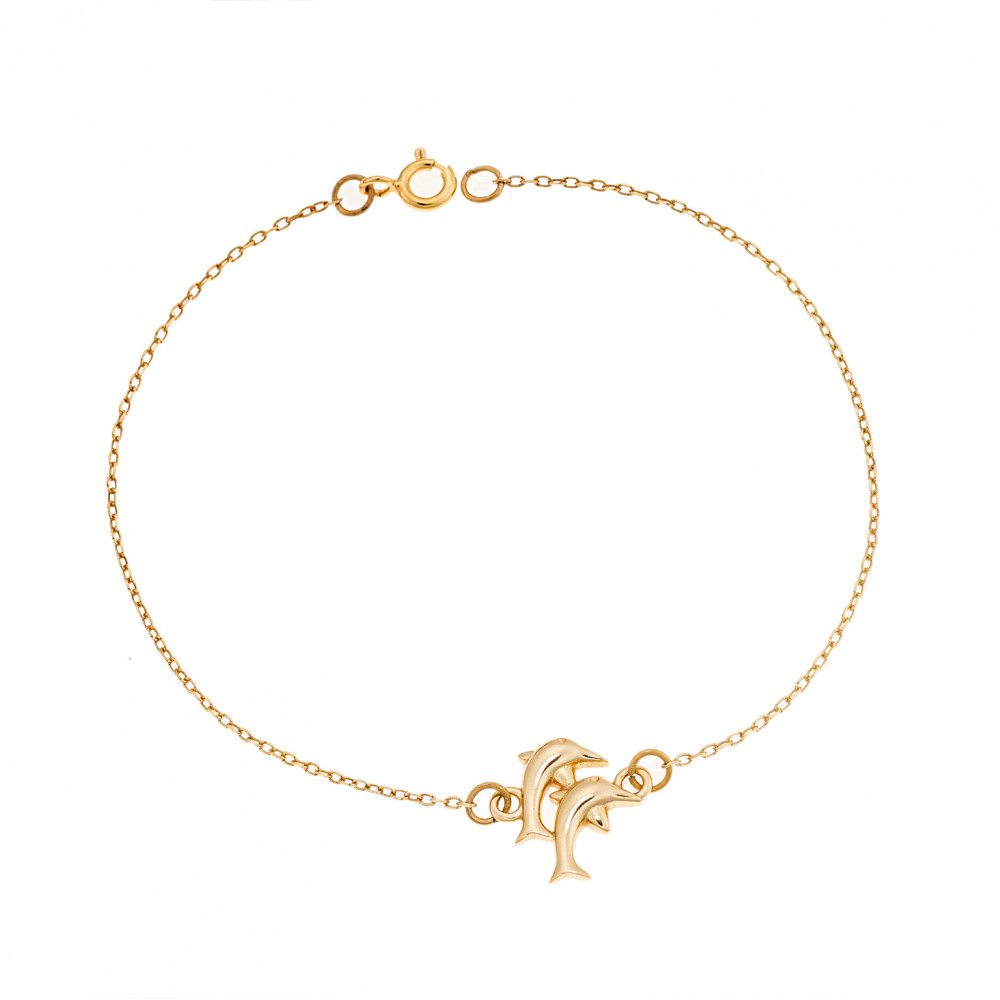 Βραχιόλι Senza Silver 925 Gold Plated, διπλό δελφίνι - SSR2791GD
