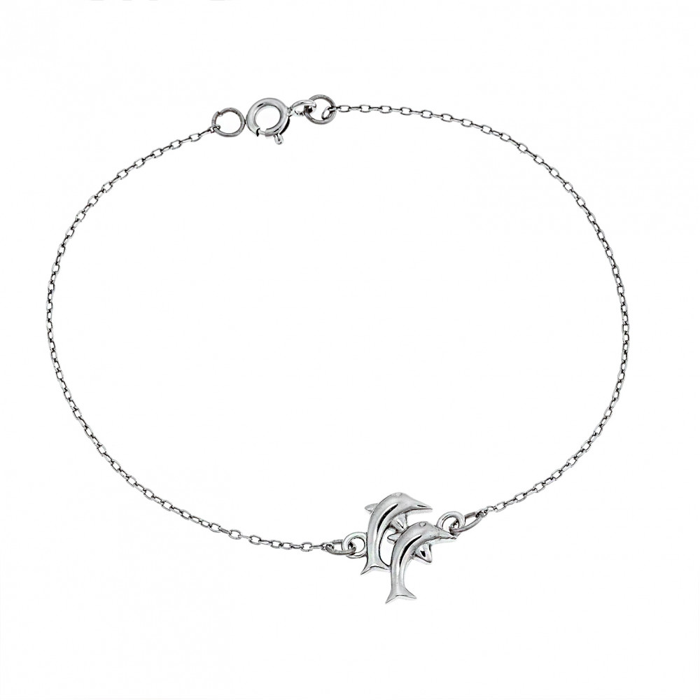 Βραχιόλι Senza Silver 925, διπλό δελφίνι - SSR2791SR