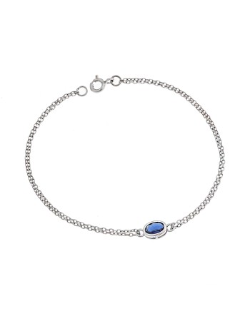 Βραχιόλι Senza Silver 925d, οβάλ με μπλε ζιργκόν - SSR2794-5SR