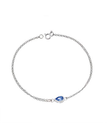 Βραχιόλι Senza Silver 925, δάκρυ με aquamarine ζιργκόν - SSR2795-13SR