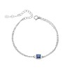 Βραχιόλι Senza Silver 925, τετράγωνο με μπλε ζιργκόν - SSR2796-5SR