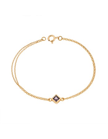 Βραχιόλι Senza Silver 925 Gold Plated, ρόμβος με μωβ ζιργκόν - SSR2797-9GD