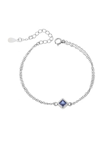 Βραχιόλι Senza Silver 925, ρόμβος με μωβ ζιργκόν - SSR2797-9SR